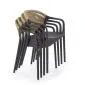 Krzesło K582 czarne/brązowe z tworzywa PVC do ogrodu I sklep meblowy MIRAT.