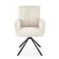 Krzesło tapicerowane K572 kremowe obracane z podłokietnikami I sklep meblowy MIRAT.