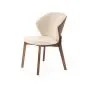 Krzesło tapicerowane K583 orzech/beżowe drewniane I sklep meblowy MIRAT. styl SKANDYNAWSKI