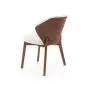 Krzesło tapicerowane K583 orzech/beżowe drewniane I sklep meblowy MIRAT. styl SKANDYNAWSKI