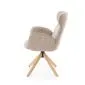 Krzesło tapicerowane K585 beżowe/dębowe obracane do jadalni I sklep meblowy MIRAT.