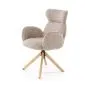 Krzesło tapicerowane K585 beżowe/dębowe obracane do jadalni I sklep meblowy MIRAT.