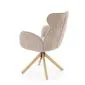 Krzesło tapicerowane K585 beżowe/dębowe obracane do jadalni I sklep meblowy MIRAT.