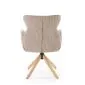 Krzesło tapicerowane K585 beżowe/dębowe obracane do jadalni I sklep meblowy MIRAT.