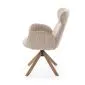 Krzesło tapicerowane K585 beżowe/orzechowe obracane 360 stopni I sklep meblowy MIRAT. styl SKANDYNAWSKI