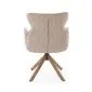 Krzesło tapicerowane K585 beżowe/orzechowe obracane 360 stopni I sklep meblowy MIRAT. styl SKANDYNAWSKI