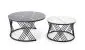 Zestaw 2 stolików kawowych FLAMINGO czarny marmur/biały marmur do salonu I sklep meblowy MIRAT. styl LOFT