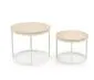 Zestaw 2 stolików kawowych OREO trawertyn/biały okrągłych I sklep meblowy MIRAT.
