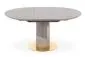 Stół okrągły rozkładany MUSCAT 120(160)x120 szary marmur na jednej nodze | MIRAT. styl GLAMOUR