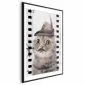 Plakat Kot w kapeluszu 40x60 cm z ramą czarną z marginesem | MIRAT.