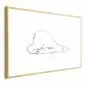Plakat Leniwy niedźwiedź 30x21 cm z ramą złotą z marginesem | MIRAT.