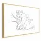 Plakat Śpiący koala 90x60 cm z ramą złotą z marginesem | MIRAT.