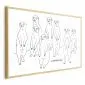 Plakat Rodzina surykatek 90x60 cm z ramą złotą bez marginesu | MIRAT.