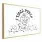 Plakat Tiger power 42x29,7 cm z ramą złotą bez marginesu | MIRAT.