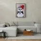 Plakat Panda z balonikiem 40x60 cm z ramą czarną bez marginesu | MIRAT.