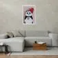 Plakat Panda z balonikiem 21x30 cm bez ramy z marginesem | MIRAT.