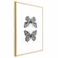 Plakat Dwa motyle 60x90 cm z ramą złotą bez marginesu | MIRAT.