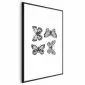 Plakat Cztery motyle 60x90 cm z ramą czarną z marginesem | MIRAT.