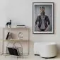 Plakat Zebra Ewa 29,7x42 cm z ramą czarną z marginesem | MIRAT.