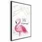 Plakat Hi flamingo 29,7x42 cm z ramą czarną z marginesem | MIRAT.