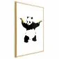 Plakat Panda with Guns 60x90 cm z ramą złotą bez marginesu | MIRAT.