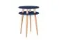 Stolik kawowy UFO HIGH granatowy na drewnianych nogach | MIRAT. w stylu SKANDYNAWSKI kolekcja