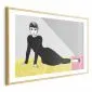Plakat Piękna Audrey 30x21 cm z ramą złotą z marginesem | MIRAT.