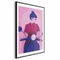 Plakat Kobieta na skuterze 40x60 cm z ramą czarną z marginesem | MIRAT.