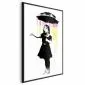 Plakat Dziewczynka z parasolką 40x60 cm z ramą czarną bez marginesu | MIRAT.