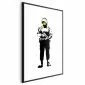 Plakat Uśmiechnięty policjant 40x60 cm z ramą czarną z marginesem | MIRAT.