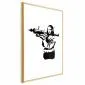 Plakat Banksy Mona Lisa 40x60cm z ramą złotą z marginesem | MIRAT.