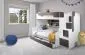 Łóżko wielofunkcyjne CISA 200x120 białe/szare z szufladą | MIRAT. w stylu  kolekcja