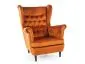 Fotel uszak HARRY VELVET cynamonowy do salonu | MIRAT. styl GLAMOUR, VINTAGE