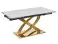 Stół glamour Hermes II 160(240)x90 cm biały marmur złote nogi | MIRAT styl GLAMOUR
