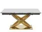 Stół glamour Hermes II 160(240)x90 cm biały marmur złote nogi | MIRAT styl GLAMOUR