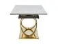 Stół glamour Hermes II 160(240)x90 cm biały marmur złote nogi | MIRAT styl GLAMOUR