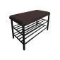 Loftowy stojak na buty z siedziskiem GAJA POSO-6 czarny/brązowy I sklep meblowy MIRAT. styl LOFT