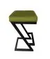 Hoker ZAZU BL VELVET oliwkowy na metalowej podstawie | MIRAT. w stylu LOFT kolekcja
