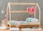 Jednoosobowe łóżko dziecięce drewniane bezpieczne DOMEK