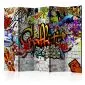 Parawan akustyczny Street art 225x172 cm 5-częściowy czerwony | MIRAT.