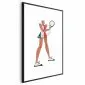 Plakat Tenisistka z rakietą 21x30 cm z ramą czarną bez marginesu | MIRAT.