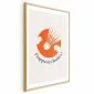 Plakat Lotka na tle pomarańczu 29,7x42 cm z ramą złotą z marginesem | MIRAT.