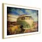 Plakat Retro bus 30x21 cm z ramą złotą z marginesem | MIRAT.