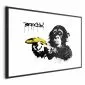 Plakat Banksy: Małpa 30x21 cm z ramą czarną z marginesem | MIRAT.