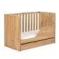 Łóżeczko dziecięce AMELIA 120x60 dąb z dodatkową barierką I sklep meblowy MIRAT. kolekcja AMELIA
