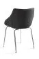 Krzesło LUMI czarne z przeszyciami na nogach ze stali chromowanej | MIRAT.