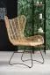 Krzesło INDIANA rattanowe typu uszak na metalowej podstawie | MIRAT. w stylu LOFT kolekcja