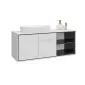 Szafka pod umywalkę nablatową GAJA 2D 120cm biały połysk/czarna z regałem I sklep meblowy MIRAT.  kolekcja GAJA
