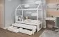 Dziecięce łóżko domek GRANNI 180x80 białe dwuosobowe | MIRAT.