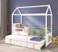 Łóżko domek GRANNI 180x80 szare dwuosobowe drewniane | MIRAT. w stylu kolekcja